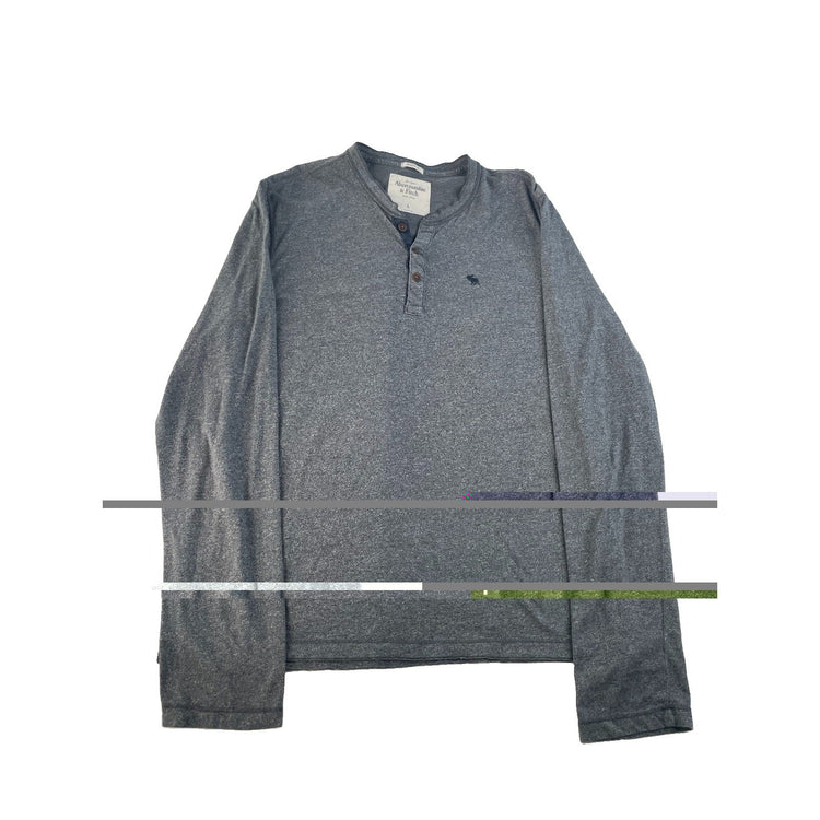 Mens Abercrombie & Fitch Gray Long Sleeve T Shirt Size Large