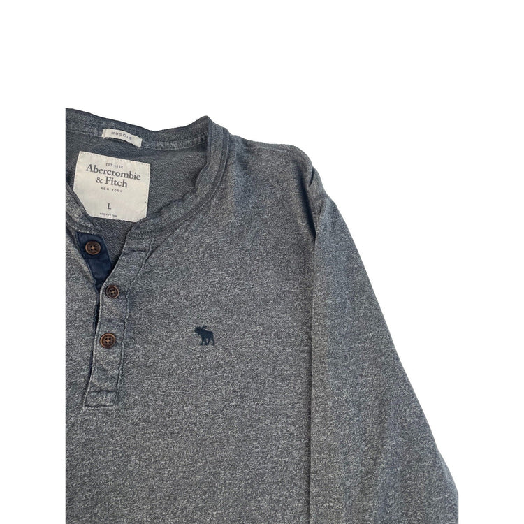 Mens Abercrombie & Fitch Gray Long Sleeve T Shirt Size Large