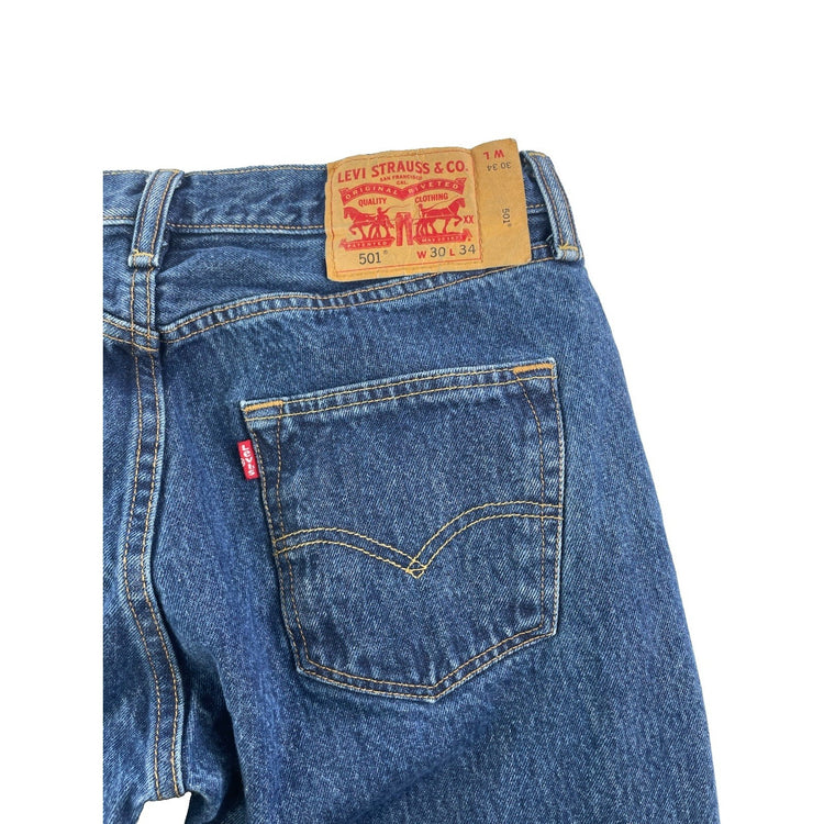 Mens Levis 501 Blue Denim Jeans Size 30