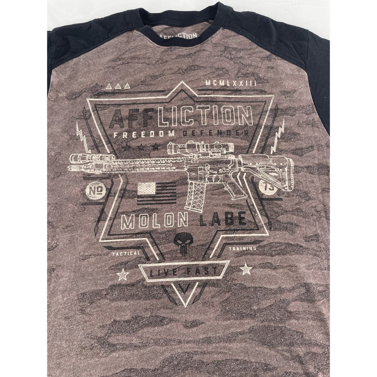 Mens Affliction Freedom Defender Molon Labe T-Shirt Size XL