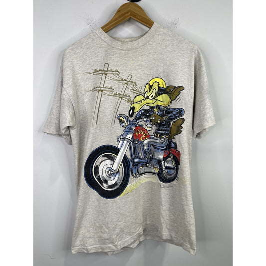 Vintage 1993 Warner Bros. Single Stitch Wile E. Coyote Gray T-Shirt Men's Size L