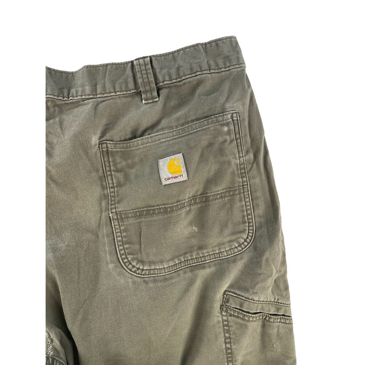 Mens Carhartt Moss Green Relaxed Fit Double Front Canvas Work Pants Size 42x32
