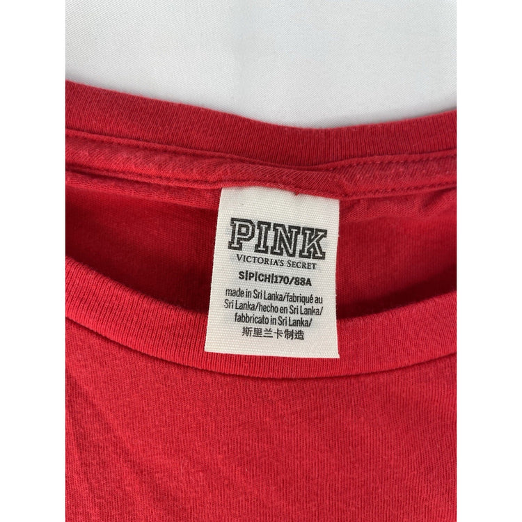 Womens PINK Victoria Secret Basic T-shirt Red Size S