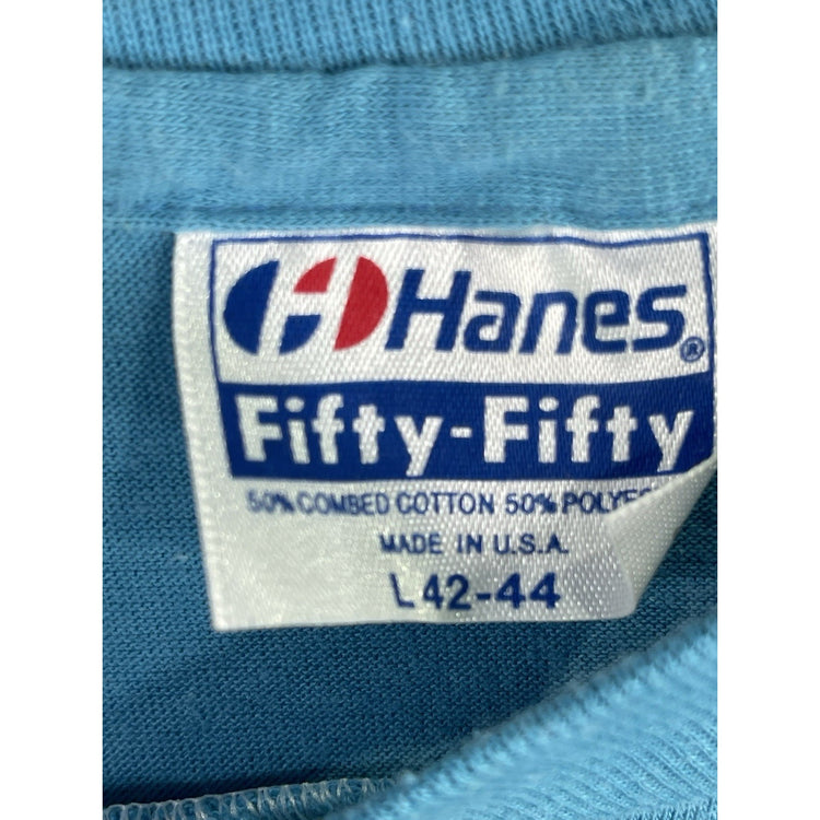 1985 Momus Proclaims Mardi Gras! Galveston Blue T-shirt Size L 42-44