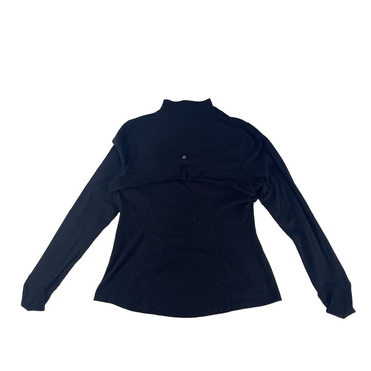 Womens Lululemon Black Solid Luon Full Zip Define Workout Track Jacket SIZE 16