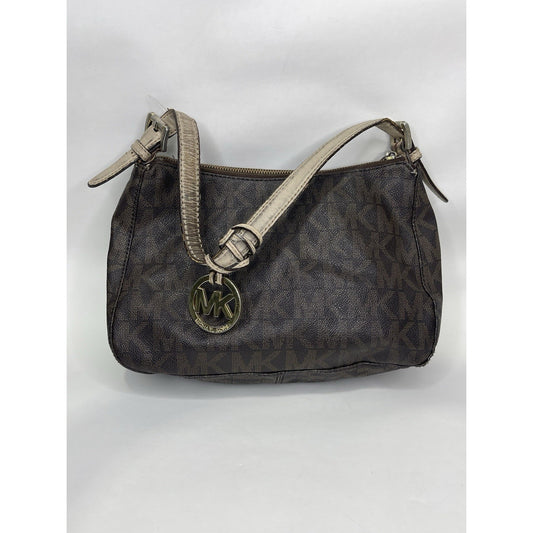 Women’s Michael Kors Monogram Bag Dark Brown MK Medallion