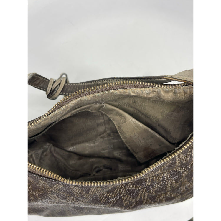 Women’s Michael Kors Monogram Bag Dark Brown MK Medallion