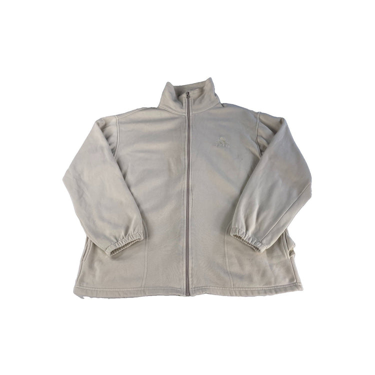 Mens Vintage Adidas Off White Full Zip Fleece Lined Track Jacket Size L