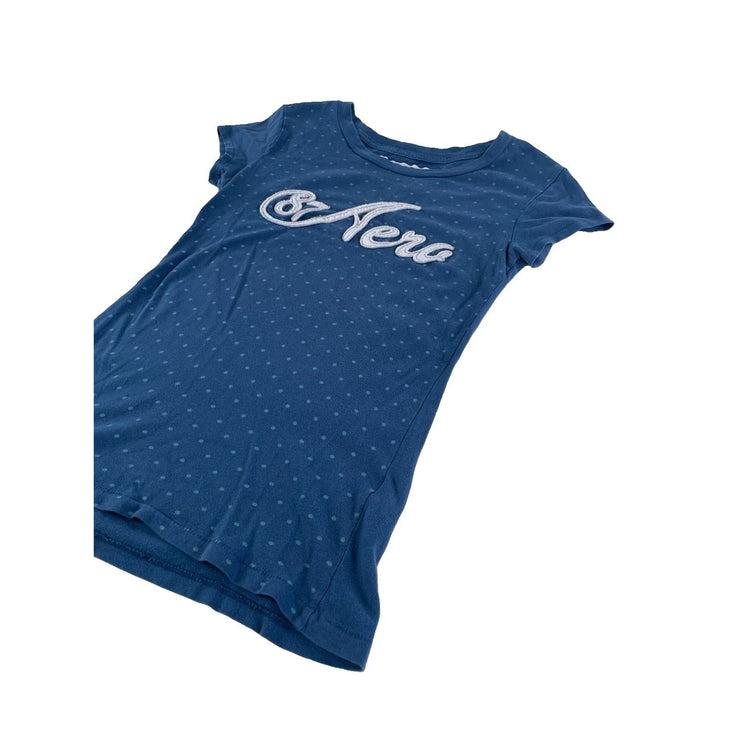 Women's Aéropostale 87 Aero Polka Dot Graphic T-Shirt Blue Size M