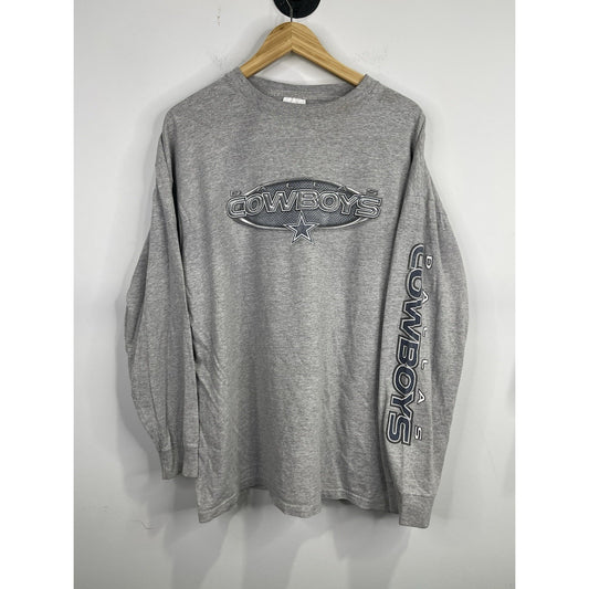 Men’s VTG Gray Dallas Cowboys Long Sleeve Design Sz XL