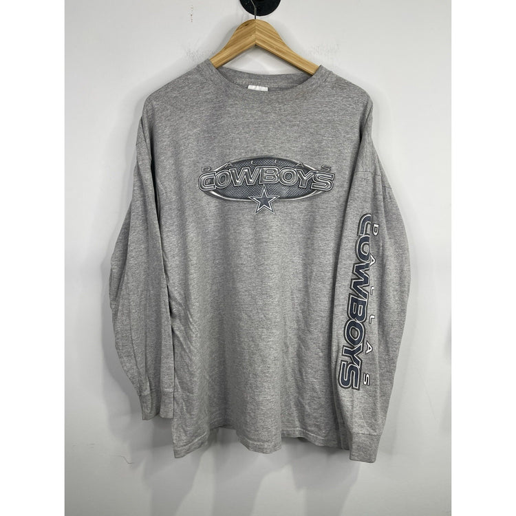 Men’s VTG Gray Dallas Cowboys Long Sleeve Design Sz XL