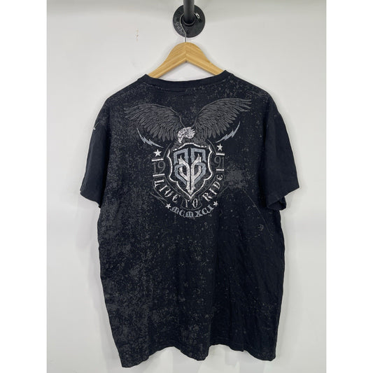 Mens Y2k Southpole Black T-shirt Sz XL
