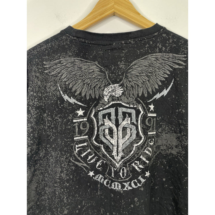 Mens Y2k Southpole Black T-shirt Sz XL