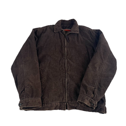 Mens Vintage Faded Glory Orginals Brown Corduroy Quilt Lined Jacket Size S