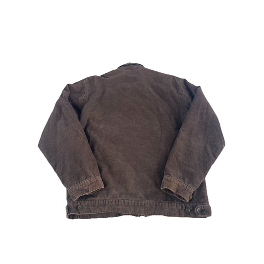 Mens Vintage Faded Glory Orginals Brown Corduroy Quilt Lined Jacket Size S
