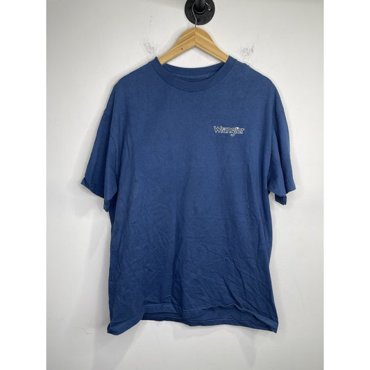 Men’s Bull riding Navy Blue Wrangler Double Sided Graphic T Shirt Sz L