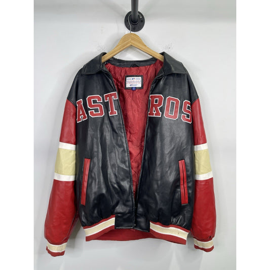 Men’s Vintage Leather G Sports Houston Astros Lined Bomber Jacket Sz L