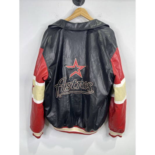 Men’s Vintage Leather G Sports Houston Astros Lined Bomber Jacket Sz L
