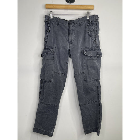 Men’s Vintage Polo Ralph Lauren Pants Blue Cargo Workwear Trooper Sz 34x29