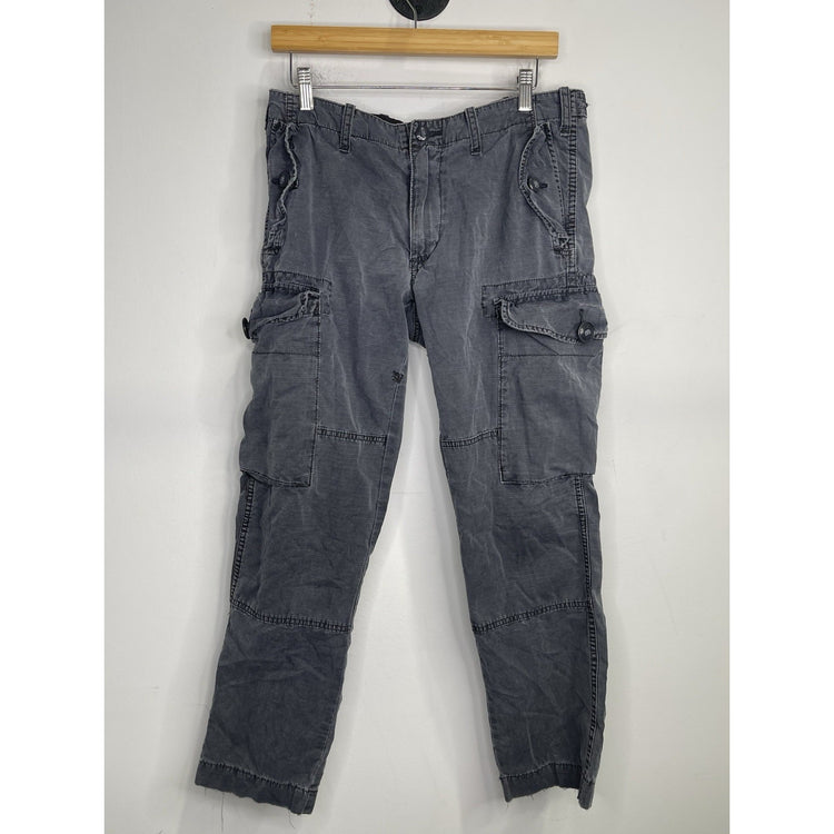 Men’s Vintage Polo Ralph Lauren Pants Blue Cargo Workwear Trooper Sz 34x29