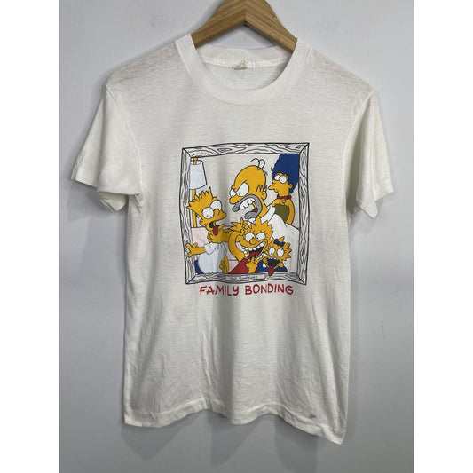 Men’s Vintage 80s The Simpsons Family Bonding Graphic T Shirt Sz Small
