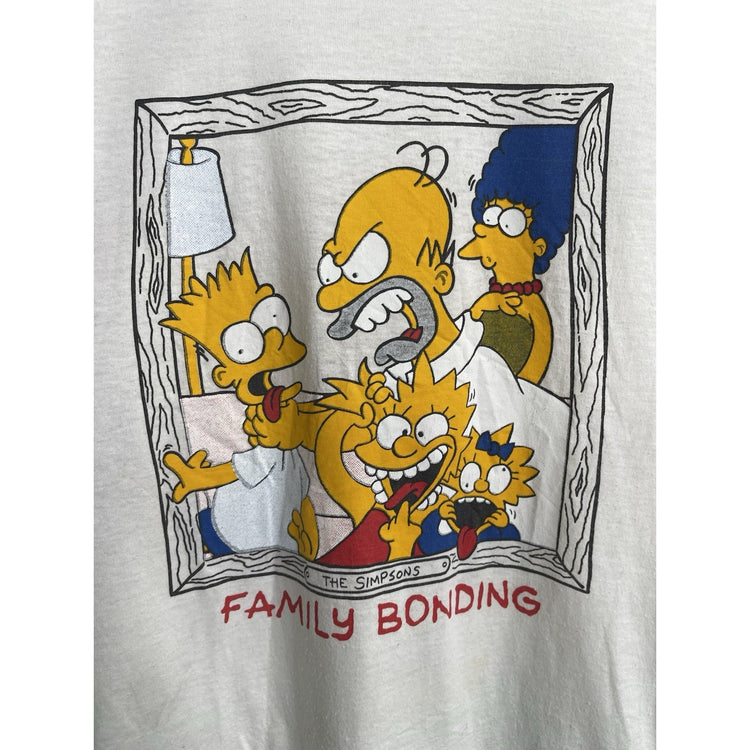 Men’s Vintage 80s The Simpsons Family Bonding Graphic T Shirt Sz Small