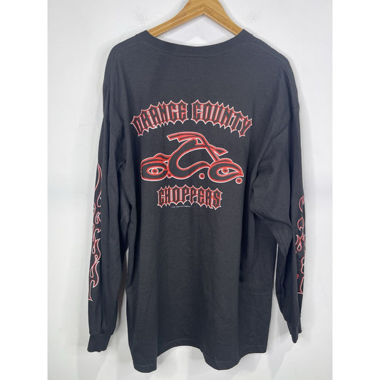 Men’s Vintage Orange County Choppers Flames Crewneck Biker Shirt Pullover Sz 2XL
