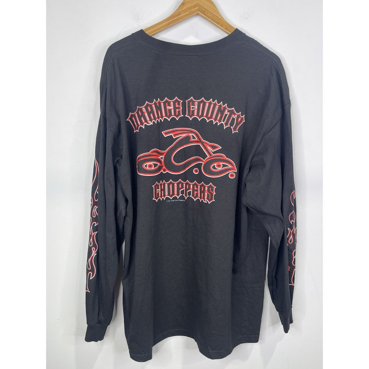 Men’s Vintage Orange County Choppers Flames Crewneck Biker Shirt Pullover Sz 2XL