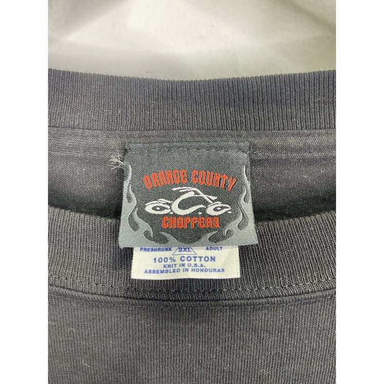 Men’s Vintage Orange County Choppers Flames Crewneck Biker Shirt Pullover Sz 2XL