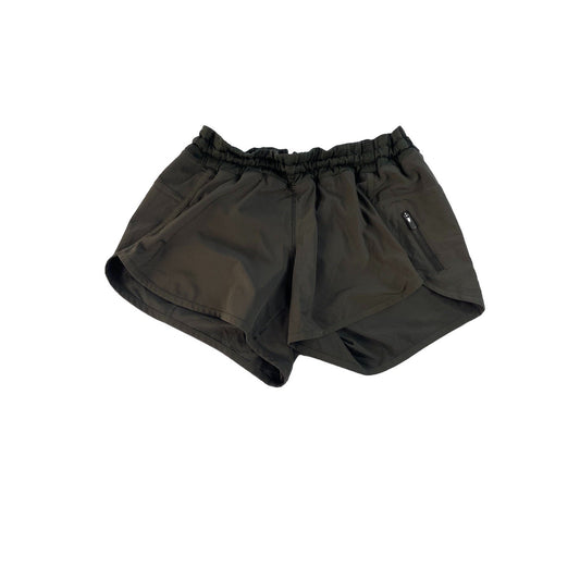 Women's Lululemon Olive Green Athletic Shorts with Zippered Pocket Size 4
