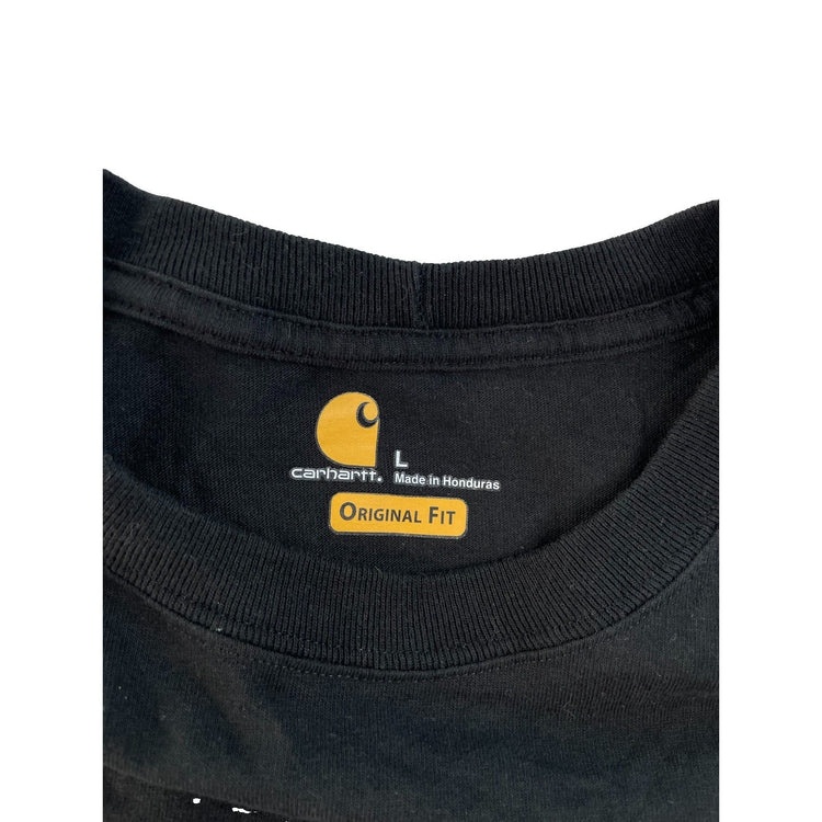 Mens Carhartt Basic Solid Black Short Sleeve Pocket T-Shirt Size L