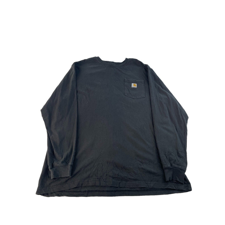 Men's Carhartt Long Sleeve Loose Fit Pocket T-Shirt Black Size XL