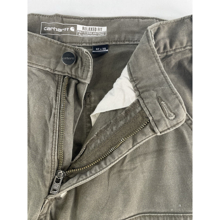 Mens Carhartt Relaxed Fit Dark Gray Rugged Flex Cargo Work Pants Size 32x30