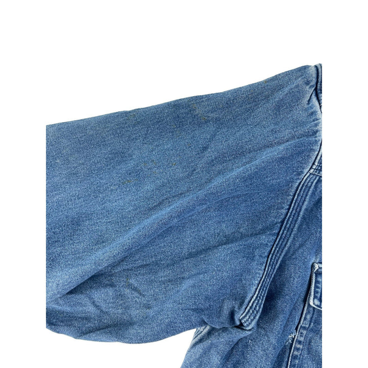 Men's Carhartt Western Denim Snap Button Long Sleeve Jacket Blue Size XL Tall