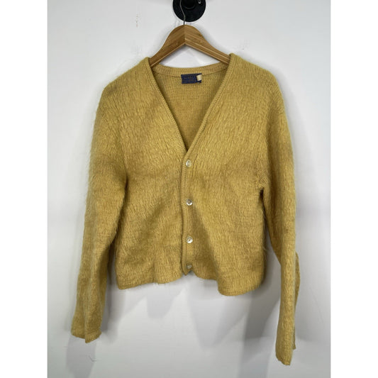 Women’s VTG Pendleton Yellow 100% Virgin Wool Yellow Button Up Cardigan Sz Large