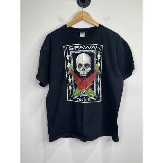 Men’s Graphic Ray Troll 2002 Spawn Till You Die T Shirt Gildan Tag Sz L