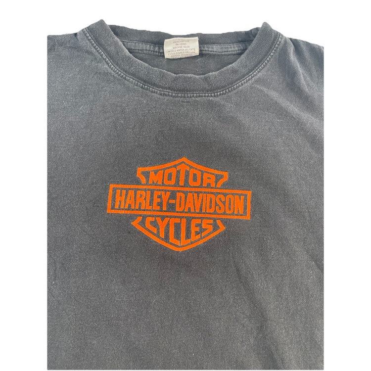 Mens Harley Davidson Black Skull Graphic T Shirt Size XL