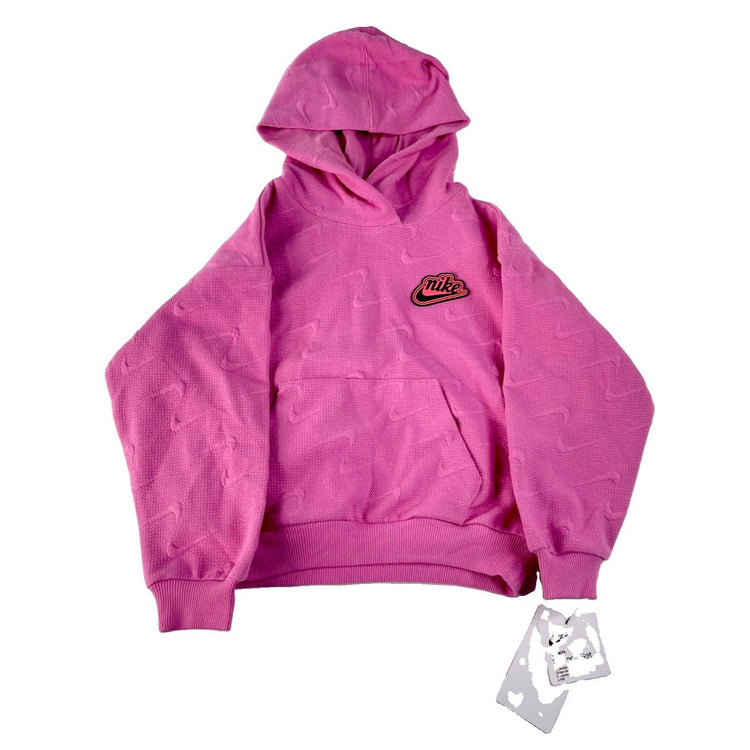 Youth Girls Nike Pink Pullover Hoodie Small Logo Size 5-6