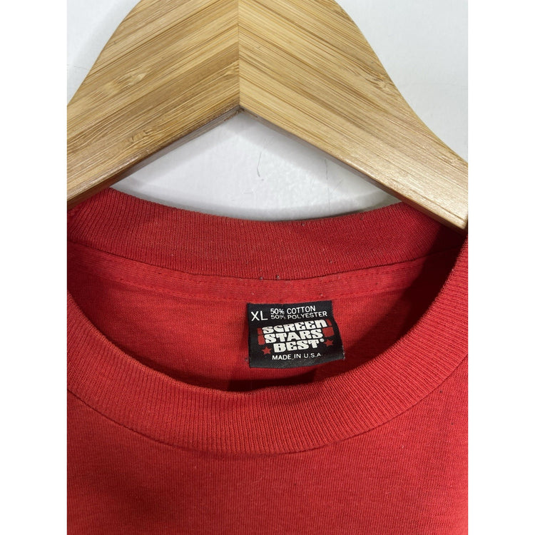 Men’s Vintage Red The Houston Post Short Sleeve Graphic T Shirt Sz XL