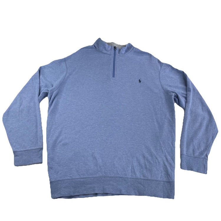 Mens Polo Ralph Lauren Size 2XLT Light Blue Quarter Zip Sweater