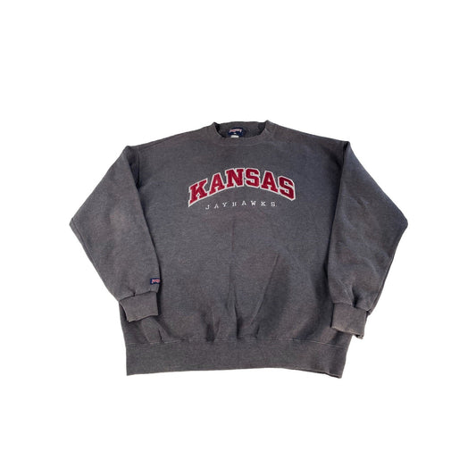 Mens Vintage 90s Jansport Kansas Jayhawks NCAA Crewneck Sweatshirt Size XL