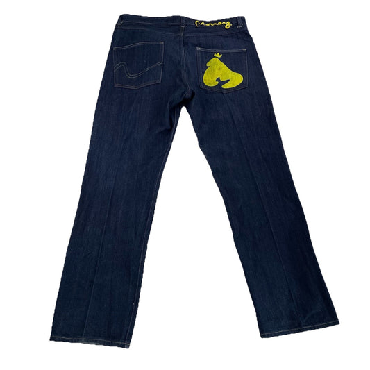 Mens Y2k Early 2000s Money Clothing Baggy Blue Jeans Size 38