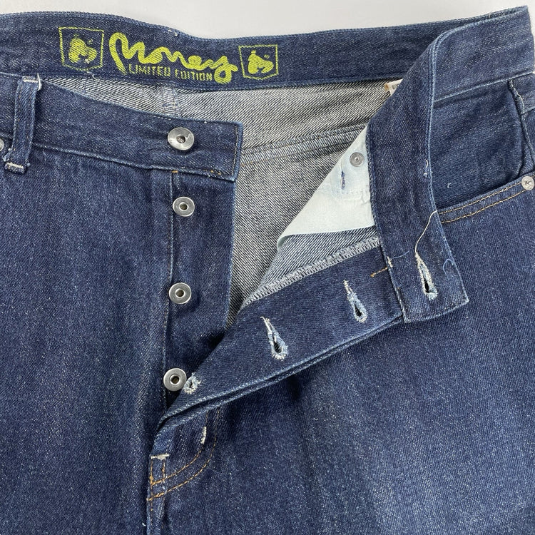 Mens Y2k Early 2000s Money Clothing Baggy Blue Jeans Size 38