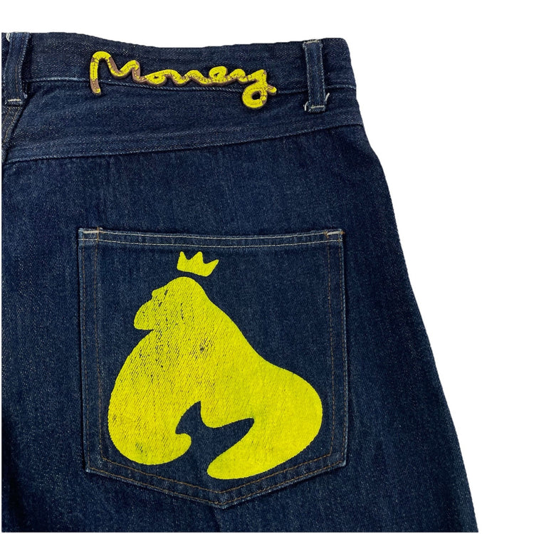 Mens Y2k Early 2000s Money Clothing Baggy Blue Jeans Size 38