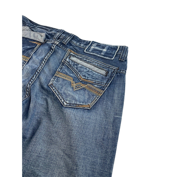 Men's Helix Black Label BootCut Blue Denim Jeans Size 34x30
