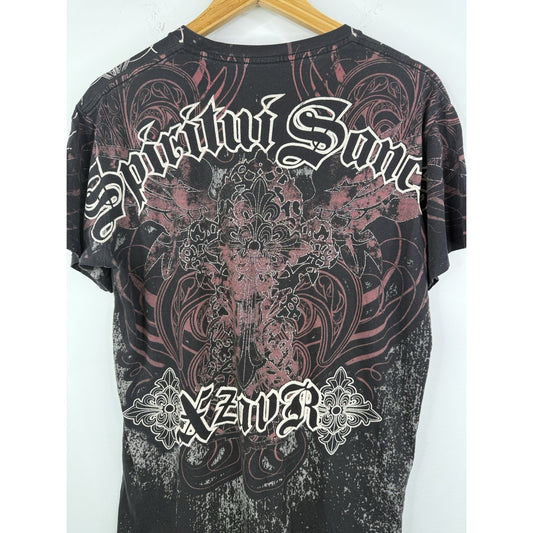 MENS Y2K STYLE CARBON BLACK “XZAVR” RHINESTONE T-SHIRT
