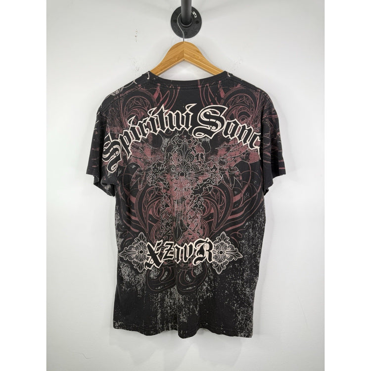 MENS Y2K STYLE CARBON BLACK “XZAVR” RHINESTONE T-SHIRT