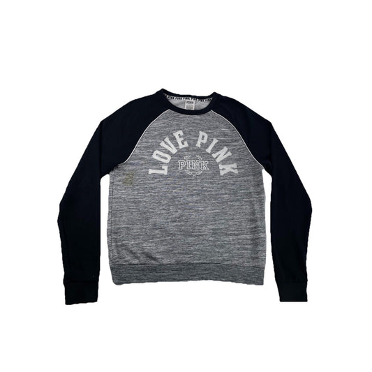 Women’s PINK Victoria Secret Gray & Black Sweatshirt Size S