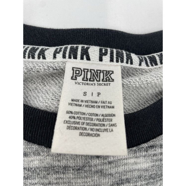 Women’s PINK Victoria  Secret Gray & Black Sweatshirt Size S