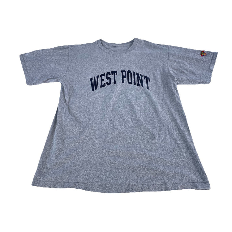 Mens Heatherd Gray Solid “West Point “  Print T-Shirt Size Xl